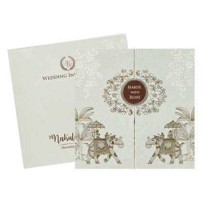 White Elephant Procession Wedding card-KRE28580