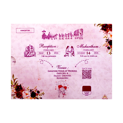 Pink Floral Slide Invitation Card-King of Cards