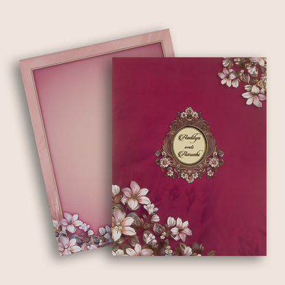Pink Elegant Floral Wedding Card - KAA05130