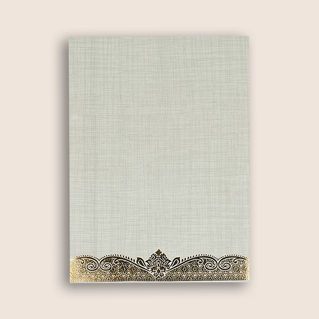 Grey Metallic Umbrella Ganesha Wedding Card - KNCP24GG