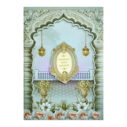 Grey Laser Cut Premium Wedding Card-KRB09520