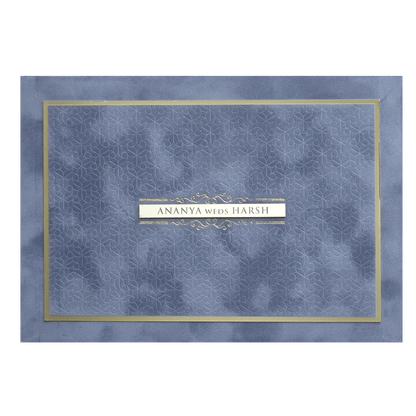 Luxury Grey &amp; Gold Padded Wedding Invitation Card - KMMWD1149