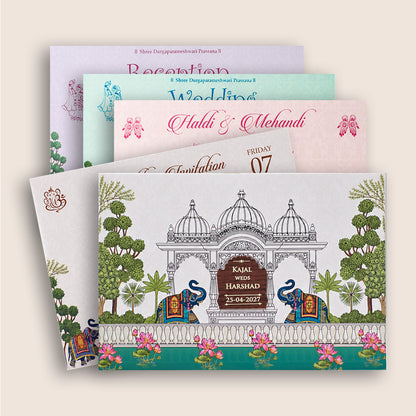 White Elephant Palace Padded Wedding Invitation - KSH18330
