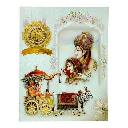 Grey Traditional Indian Wedding Card-King of Cards