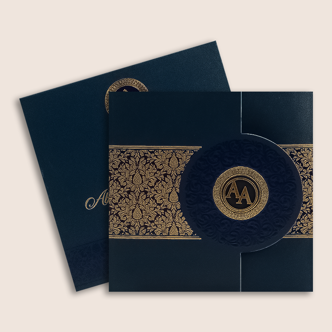 Blue Floral Door Style Marriage Card - KPR05360