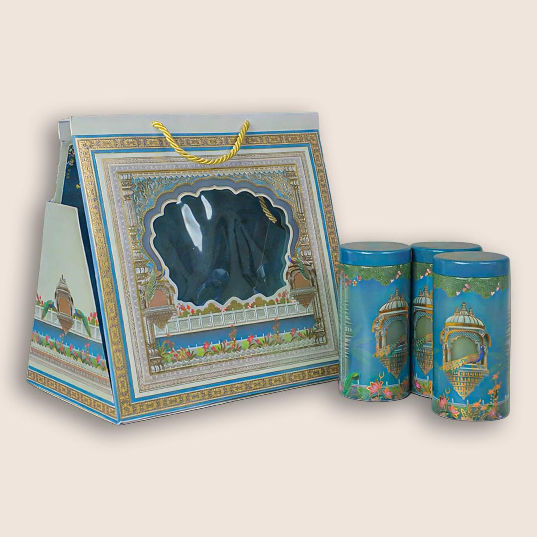 Blue Arch Peacock Palace Return Gift Hamper-GNBT9507