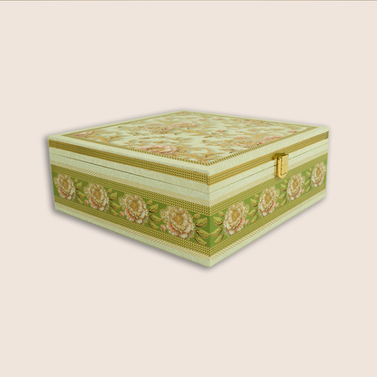 White Elegant Floral Luxury Sweet Jar Box - KBX27017