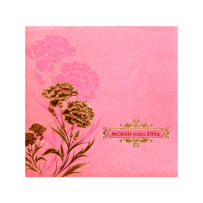 Pink Gold Floral Wedding Card-KPR06130
