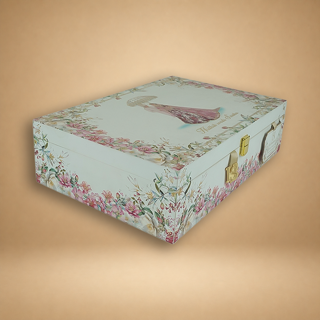 White Premium Bride Groom Luxury Invitation Box - KNLW202540