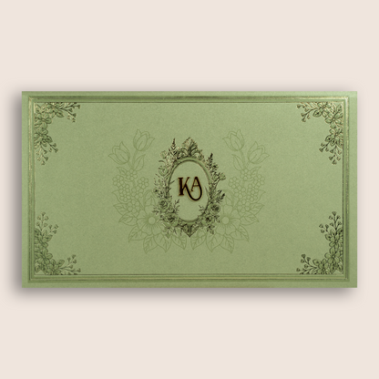 Pista Green Floral Invitation Card - KPR07490