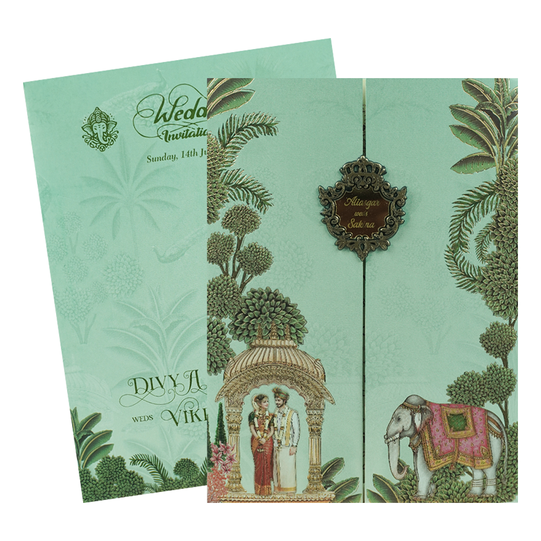 Green Elephant Mandap  Gatefold Wedding-KNKC4090