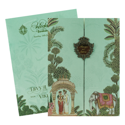 Green Elephant Mandap  Gatefold Wedding-KNKC4090