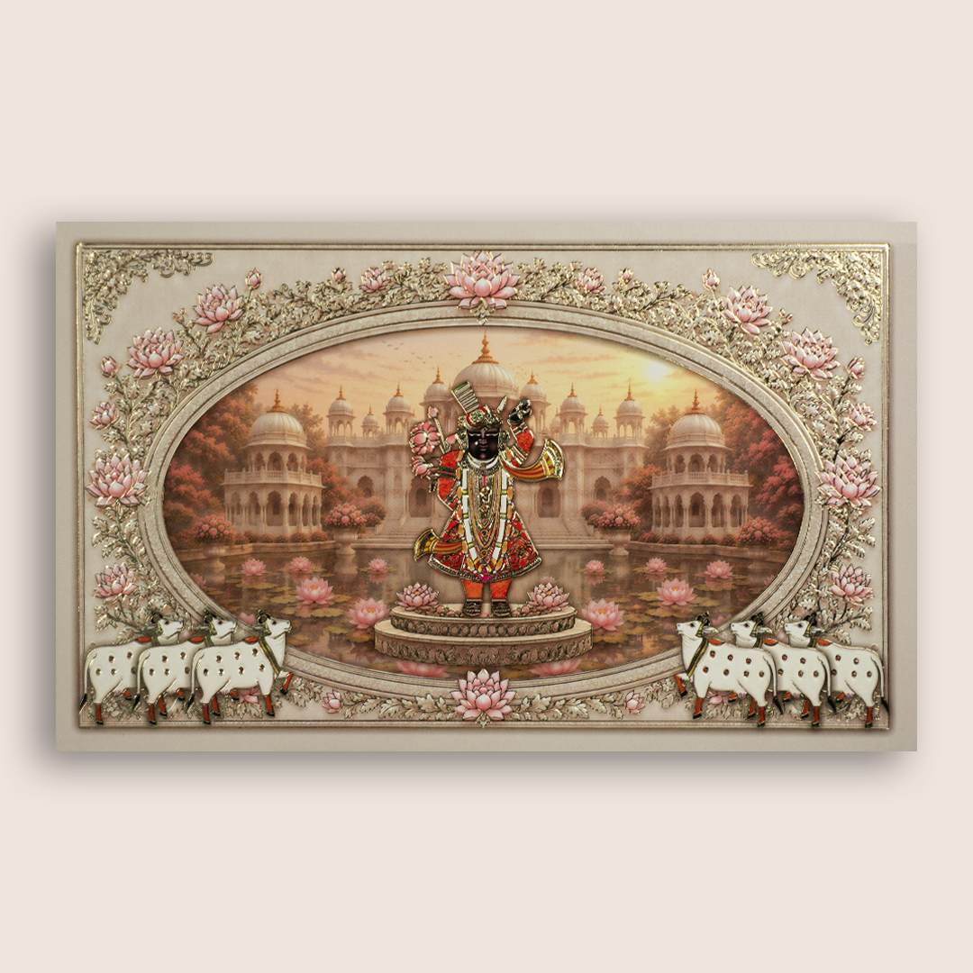 Ivory Lord Shrinathji Palace Invitation Card – KPR07070