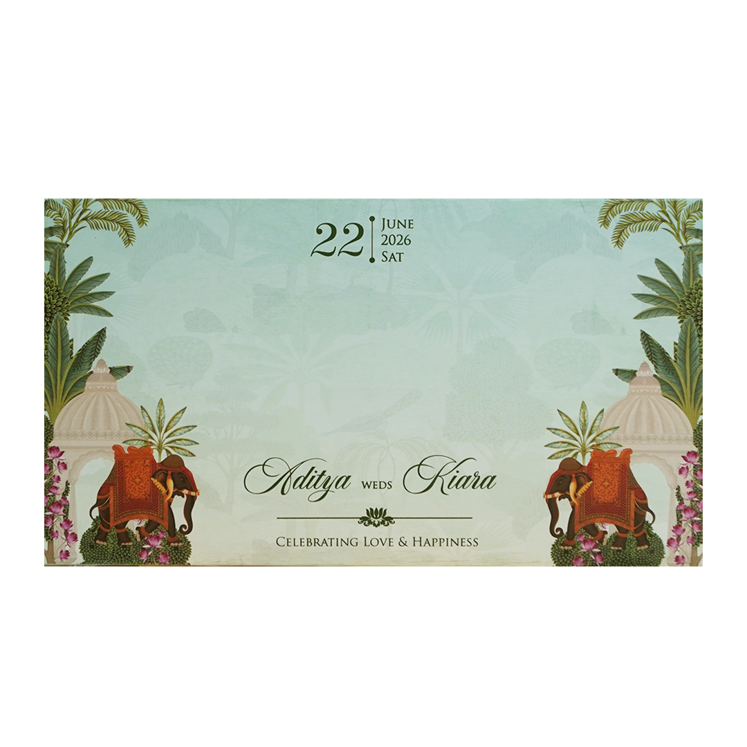 Luxury Green Garden Laser-Cut Wedding Card - KFR16160