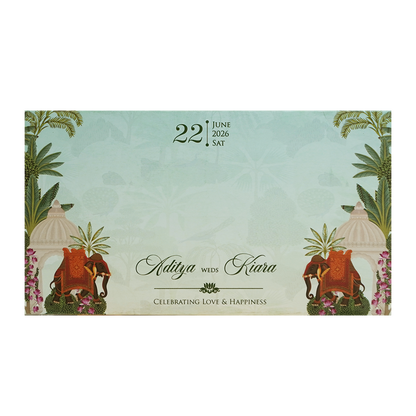 Luxury Green Garden Laser-Cut Wedding Card - KFR16160