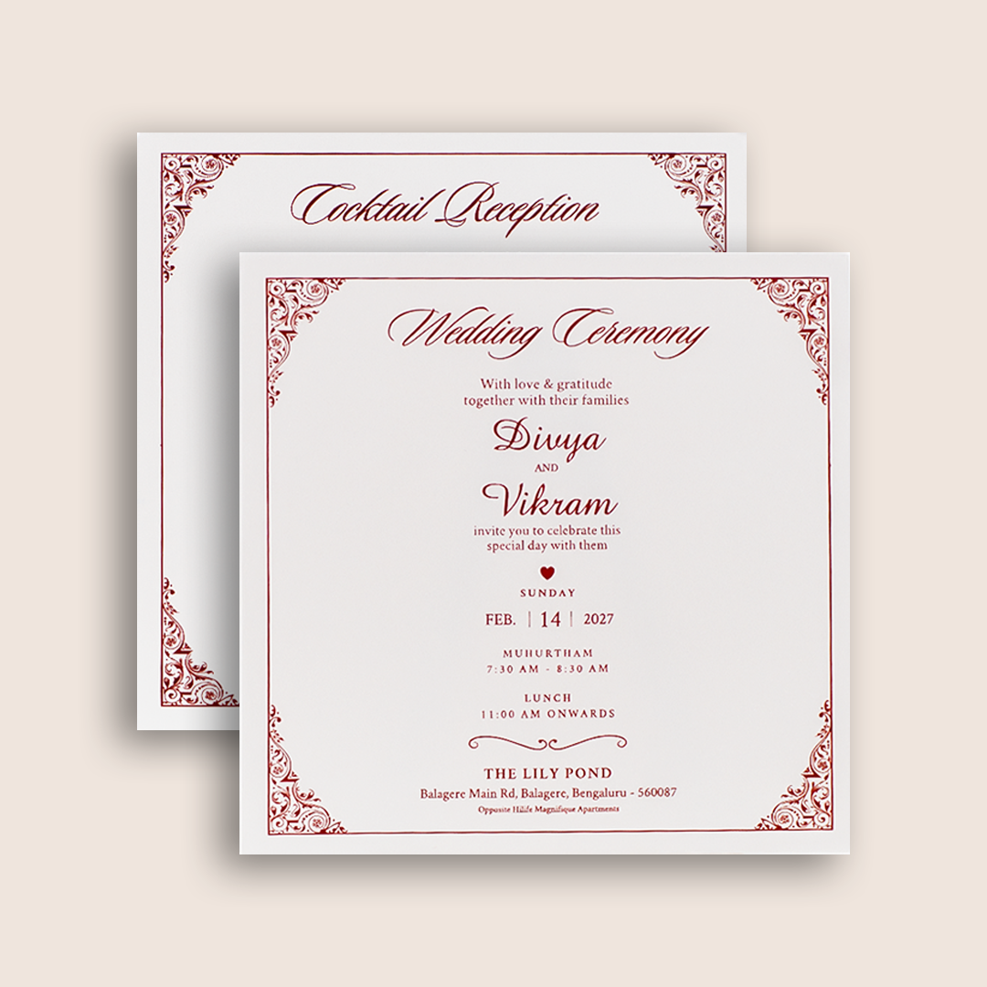 White Embossed Padded Wedding Card - KNK4021W