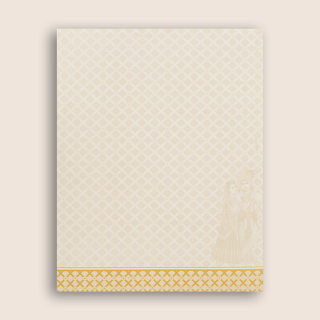 White Radha Krishna Invitation Card - KNJS2068