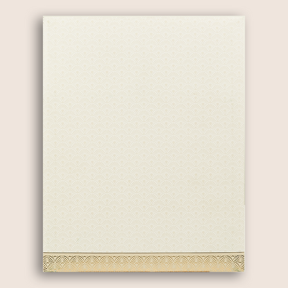 White Gold Floral Wedding Card-KNJS2071