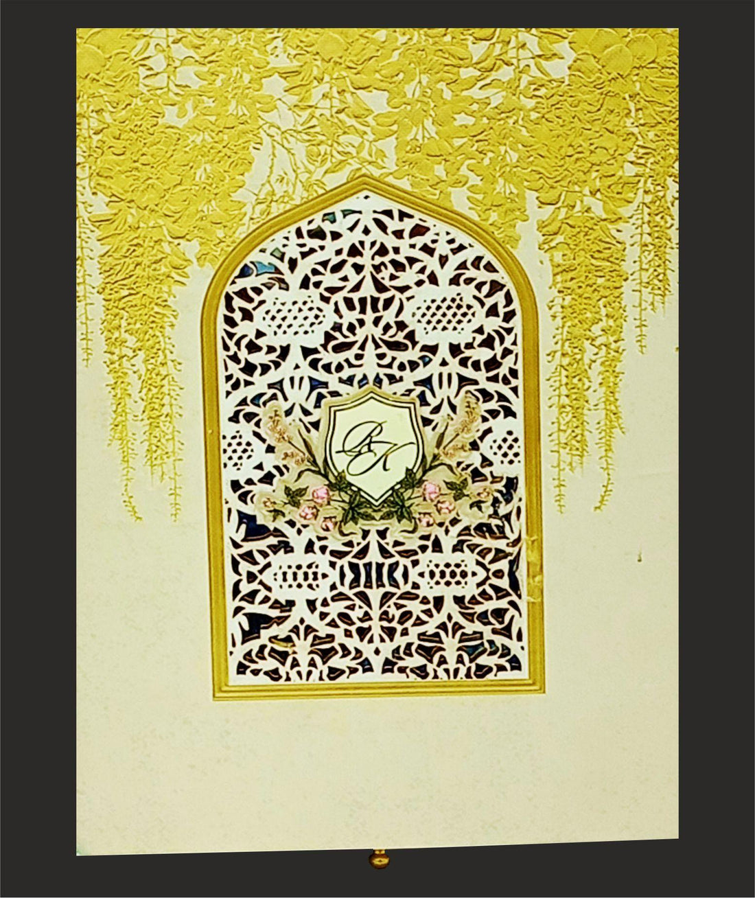 Cream Ultra Premium Laser Cut Luxury Invitation Box-KNKUP038