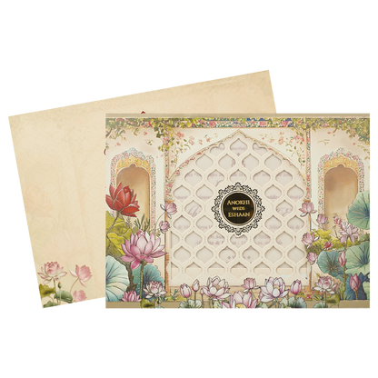 Check out Cream Laser Cut Wedding Card at best price. ✅WhatsApp Support ✅Express Delivery.|King of cards.