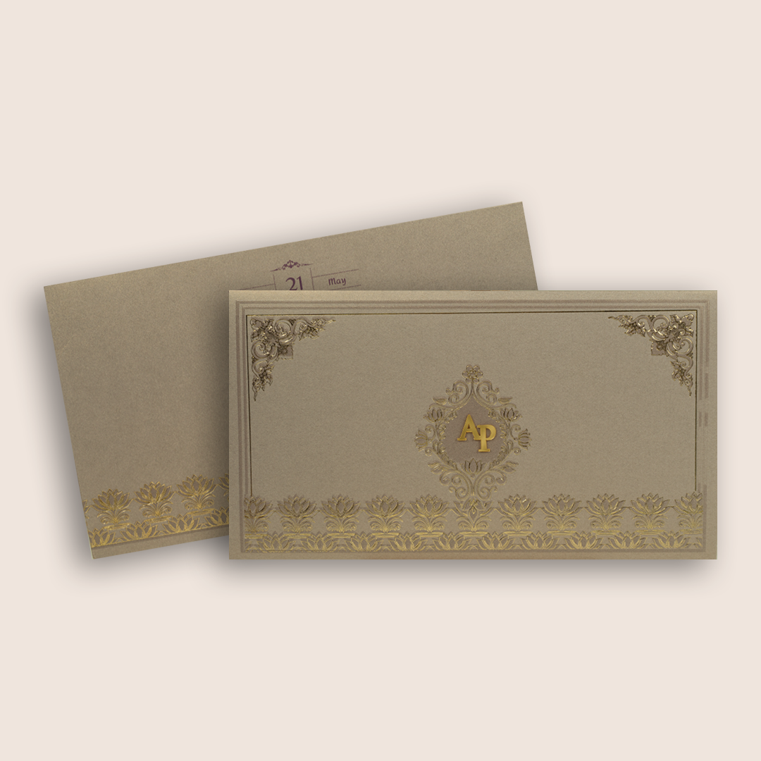Pastel Grey Floral Wedding Card - KPR07510