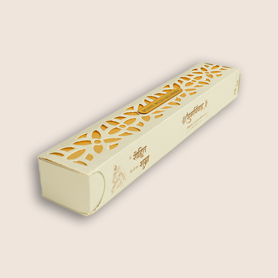 Grey Laser Cut Floral Scroll Box Card - KJPS2923