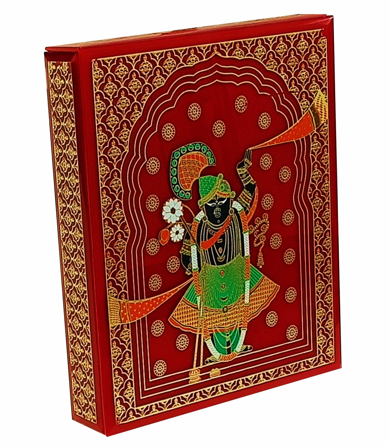 Red Ultra Premium Glass Box Traditional Invitation Card-KNKUP039