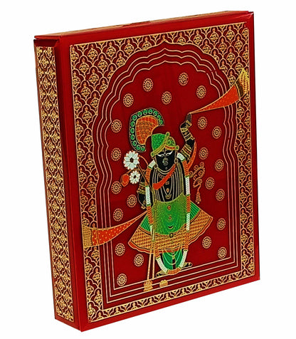 Red Ultra Premium Glass Box Traditional Invitation Card-KNKUP039