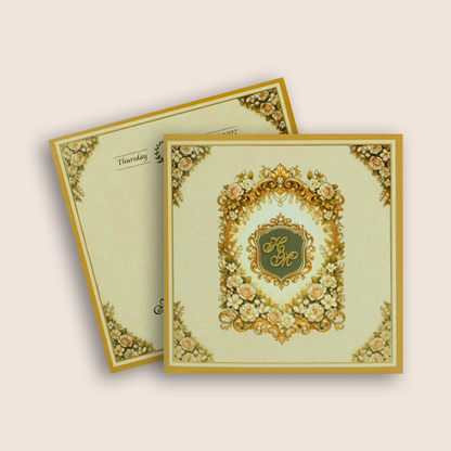 Gold Floral Frame Invitation Card - KPR07140