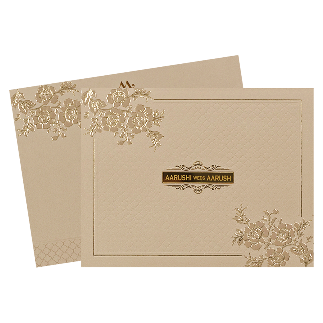 Pink Textured Floral Wedding Card-KSI64730