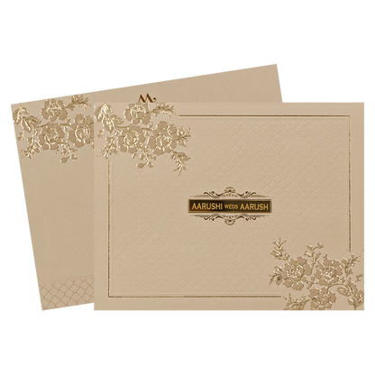 Pink Textured Floral Wedding Card-KSI64730