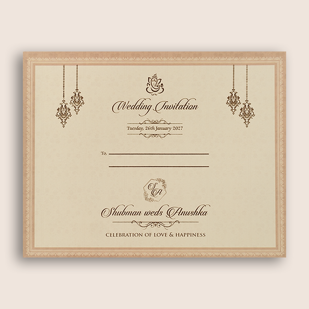 Peach Floral Wedding Card - KRB54200