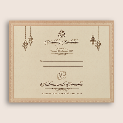 Peach Floral Wedding Card - KRB54200