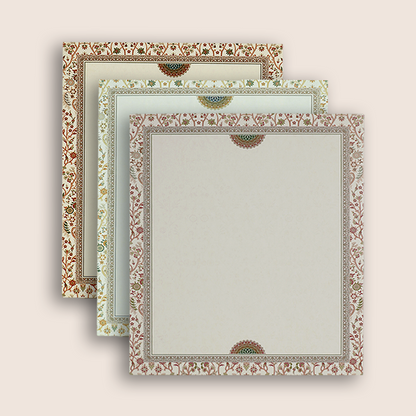 White Padded Floral Pattern Wedding Card - KAA05850
