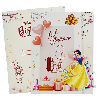 Cream Snow White Birthday Card-KNKRL118