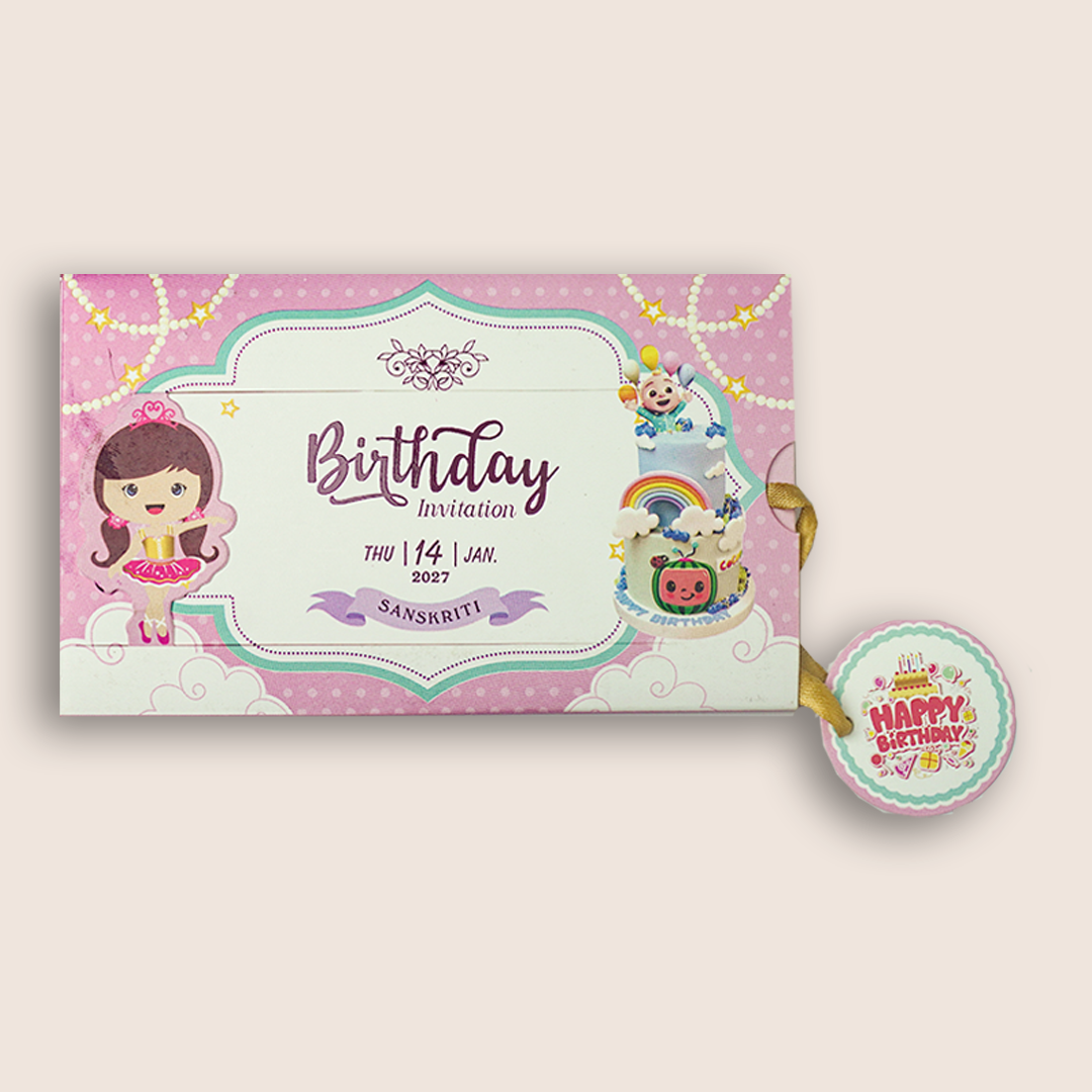 Pink Girl Birthday Card-KNKRL111