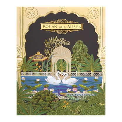 Cream Floral Garden Wedding Card - KFR14300