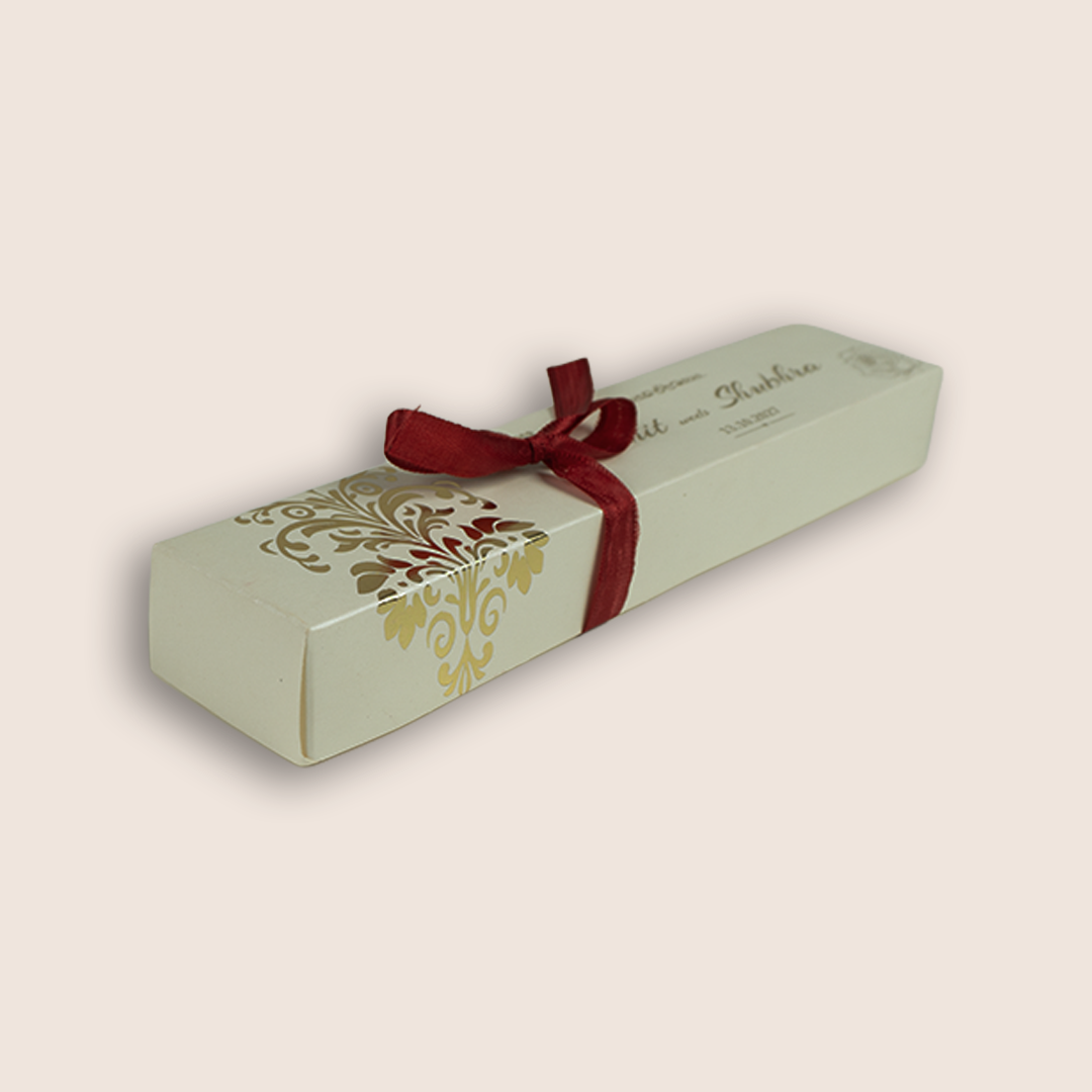 White Gold Foil Floral Scroll Card - KJPS2908