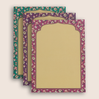 Pink Padded Lotus Floral Wedding Card - KAA06260