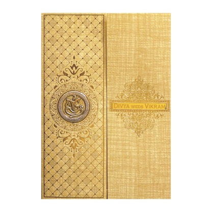 Metallic Door Nameplate Wedding Card-King of Cards