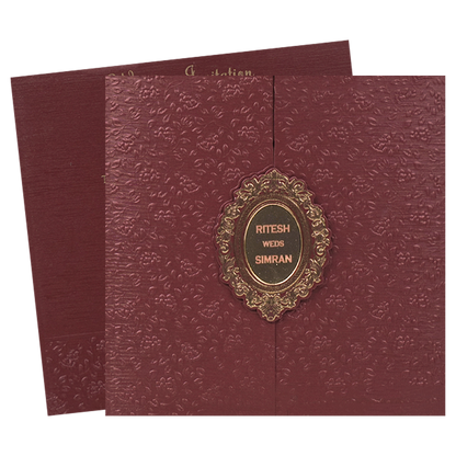 Red Floral Wedding Card-KSI65010