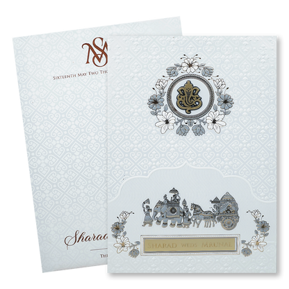 Check out White Embossed Procession Wedding at best price.WhatsApp Support |Express Delivery|King of cards.