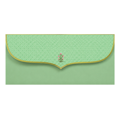 Green Peacock Jharokha Money Envelope - KRCE7080