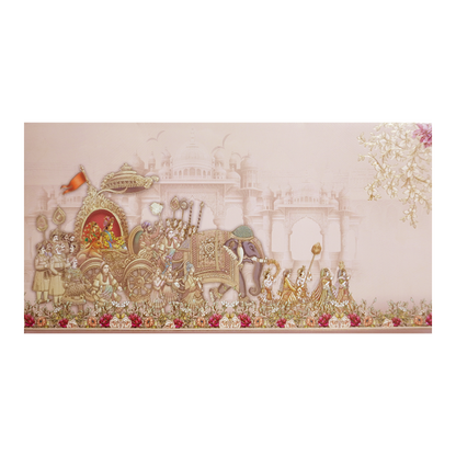 Peach Baraat Grandeur Wedding Invitation-KPR24700