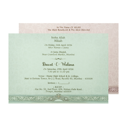Pink Gold Mandala Bag Style Wedding Card-KSI65150