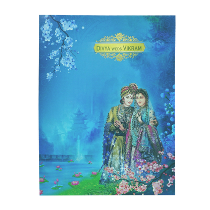 Blue Classic Maharaja And Maharani Offset Print-King of Cards