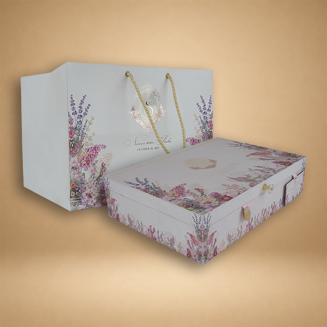 Lavender Premium Floral Luxury Invitation Box - KNLW20256