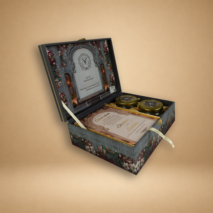 Grey Bride Groom Premium Wedding Invitation Box  - KSBMD080