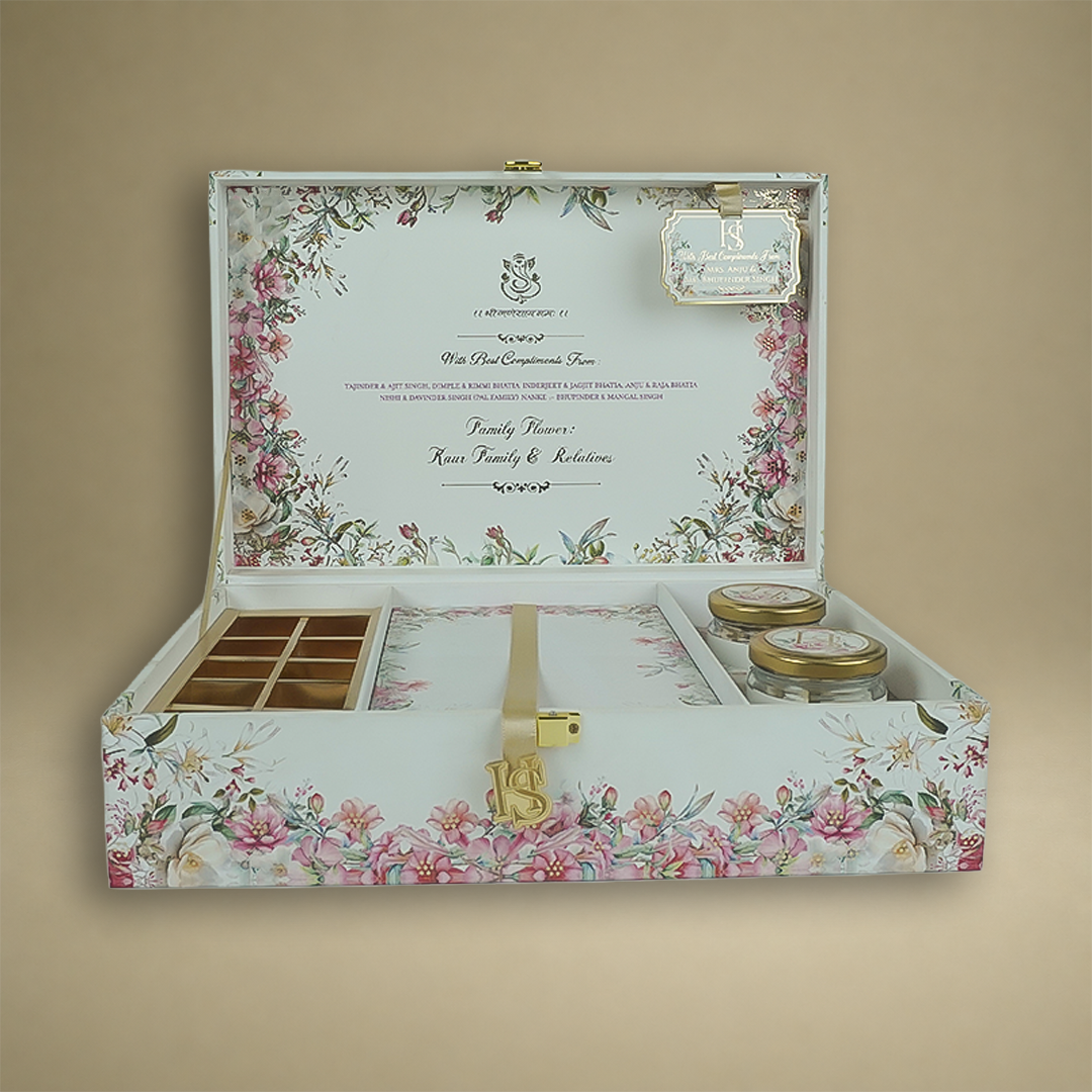 White Premium Bride Groom Luxury Invitation Box - KNLW202540