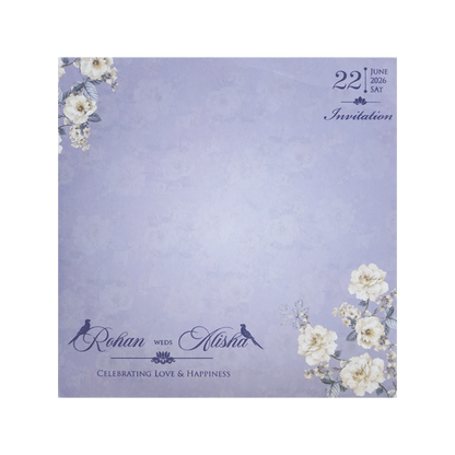 Purple Gold Laser Cut Floral Wedding Card - KFR16210